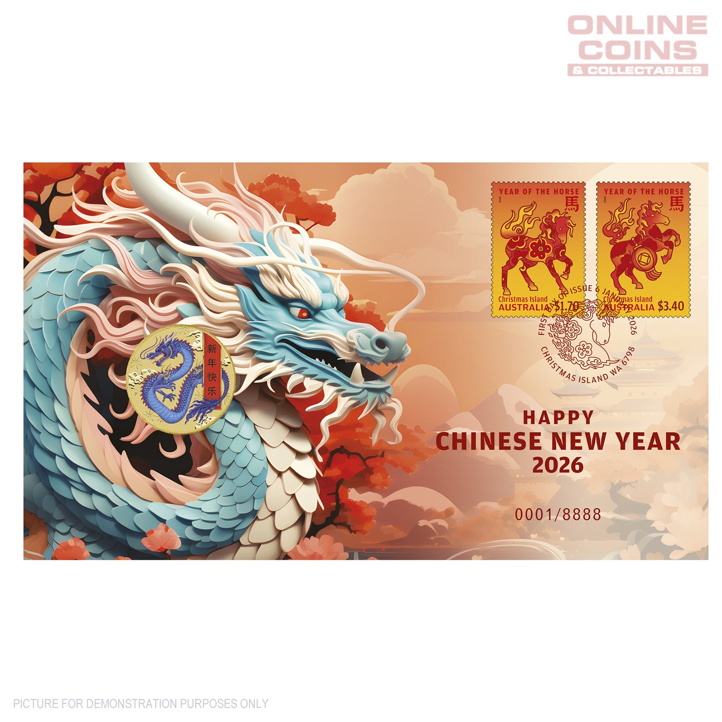 2026 Perth Mint Stamp and Coin Cover - Lunar New Year