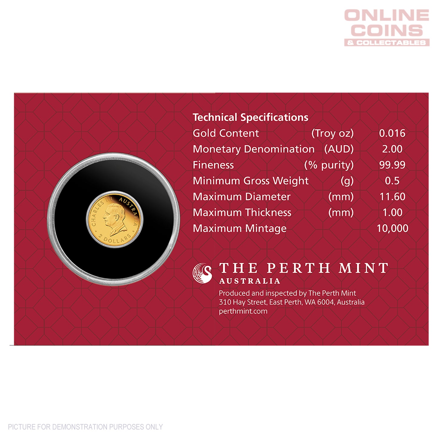 2026 Perth Mint 0.5g Gold Proof Coin - Year of the Horse - Mini Horse