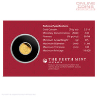 2026 Perth Mint 0.5g Gold Proof Coin - Year of the Horse - Mini Horse