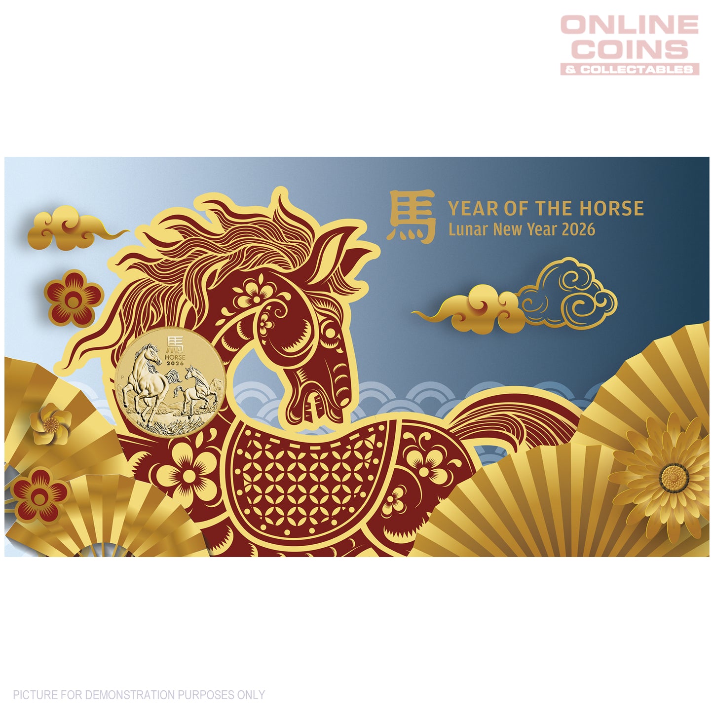 2026 Perth Mint Stamp and Coin Cover - Year of the Horse