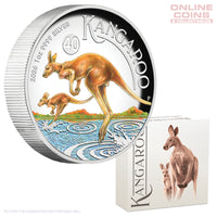 2026 Perth Mint 1oz Silver Proof High Relief Coloured Coin - Australian Kangaroo