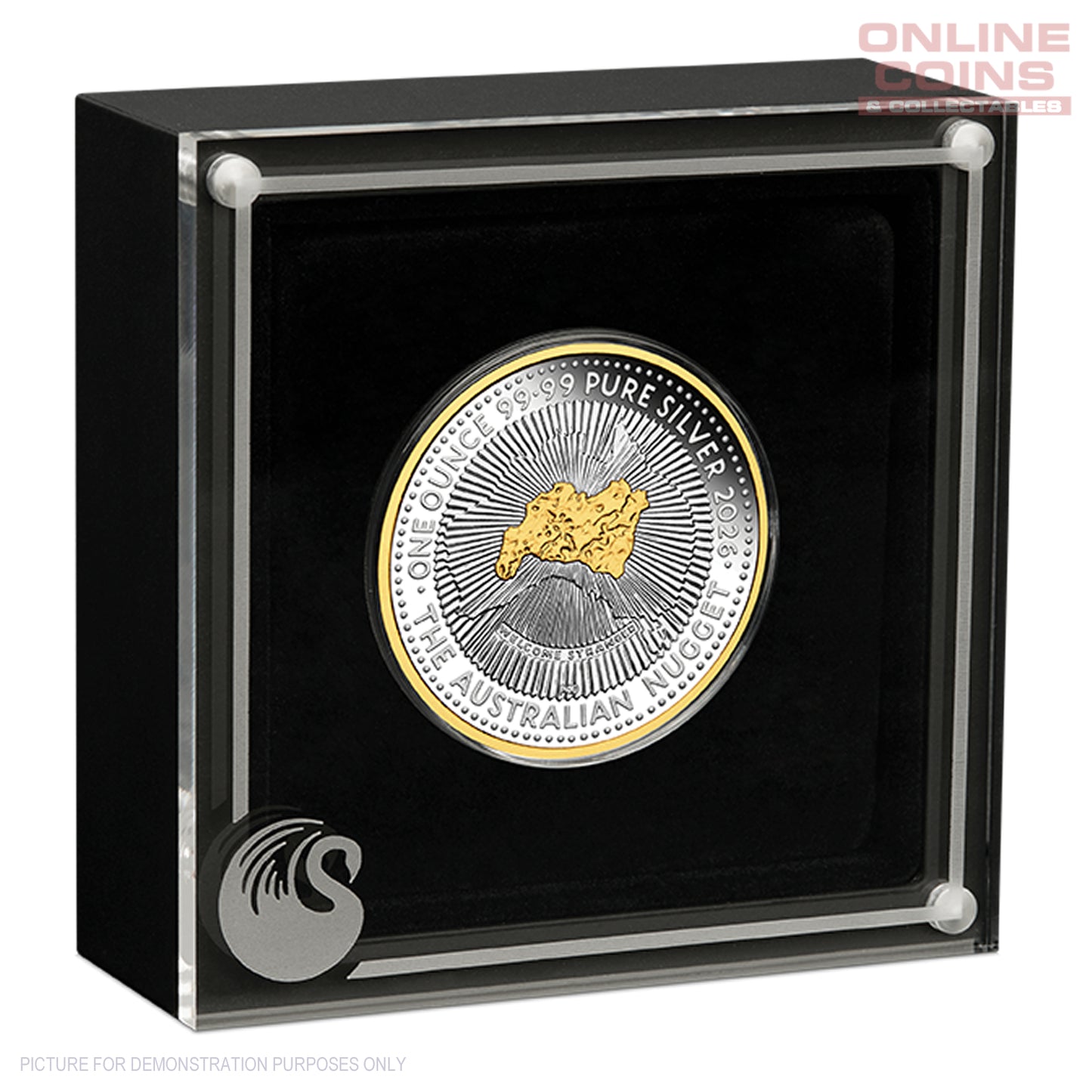 2026 Perth Mint 1oz Silver Proof Gilded Coin - 40t h Anniversary of the Australian Nugget