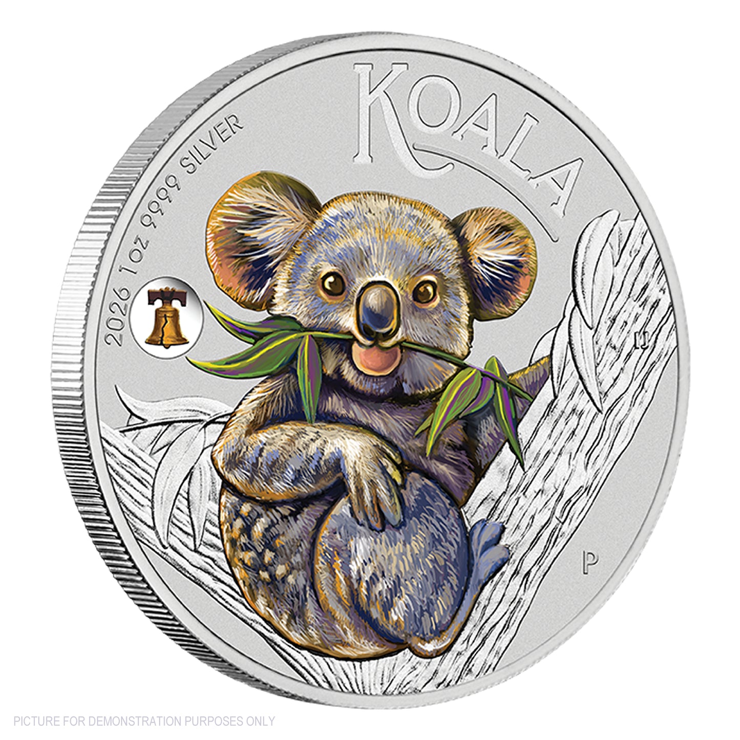 2026 Perth Mint Australian Koala with Liberty Bell Privy 1oz Silver Coloured Coin - ANA Coin Show
