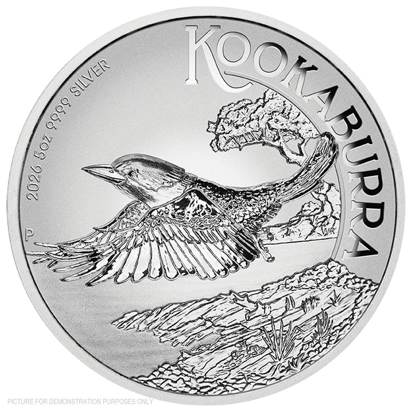2026 Perth Mint 5oz Silver Incused Coin - Australian Kookaburra