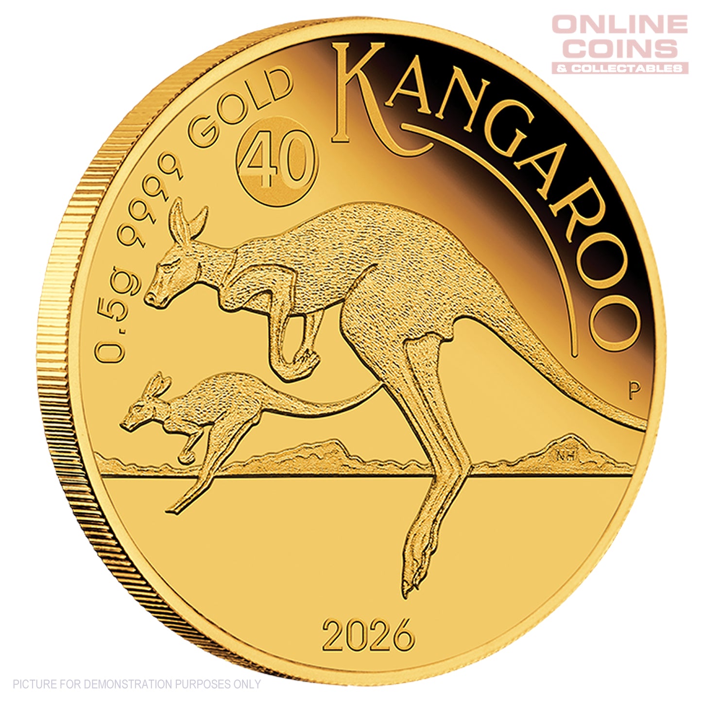 2026 Perth Mint 0.5g Gold Proof Coin in Card - Australian Kangaroo Mini Roo