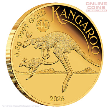 2026 Perth Mint 0.5g Gold Proof Coin in Card - Australian Kangaroo Mini Roo