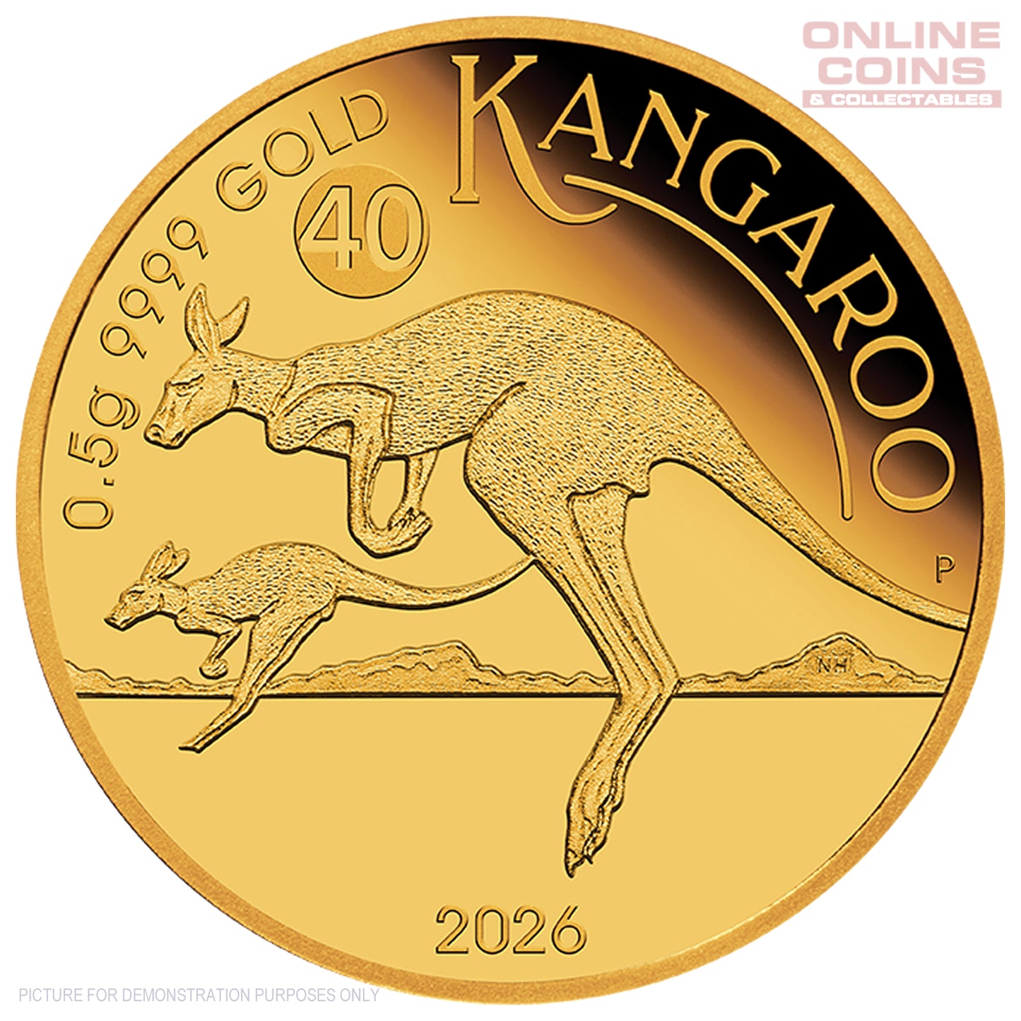 2026 Perth Mint 0.5g Gold Proof Coin in Card - Australian Kangaroo Mini Roo