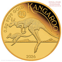 2026 Perth Mint 0.5g Gold Proof Coin in Card - Australian Kangaroo Mini Roo