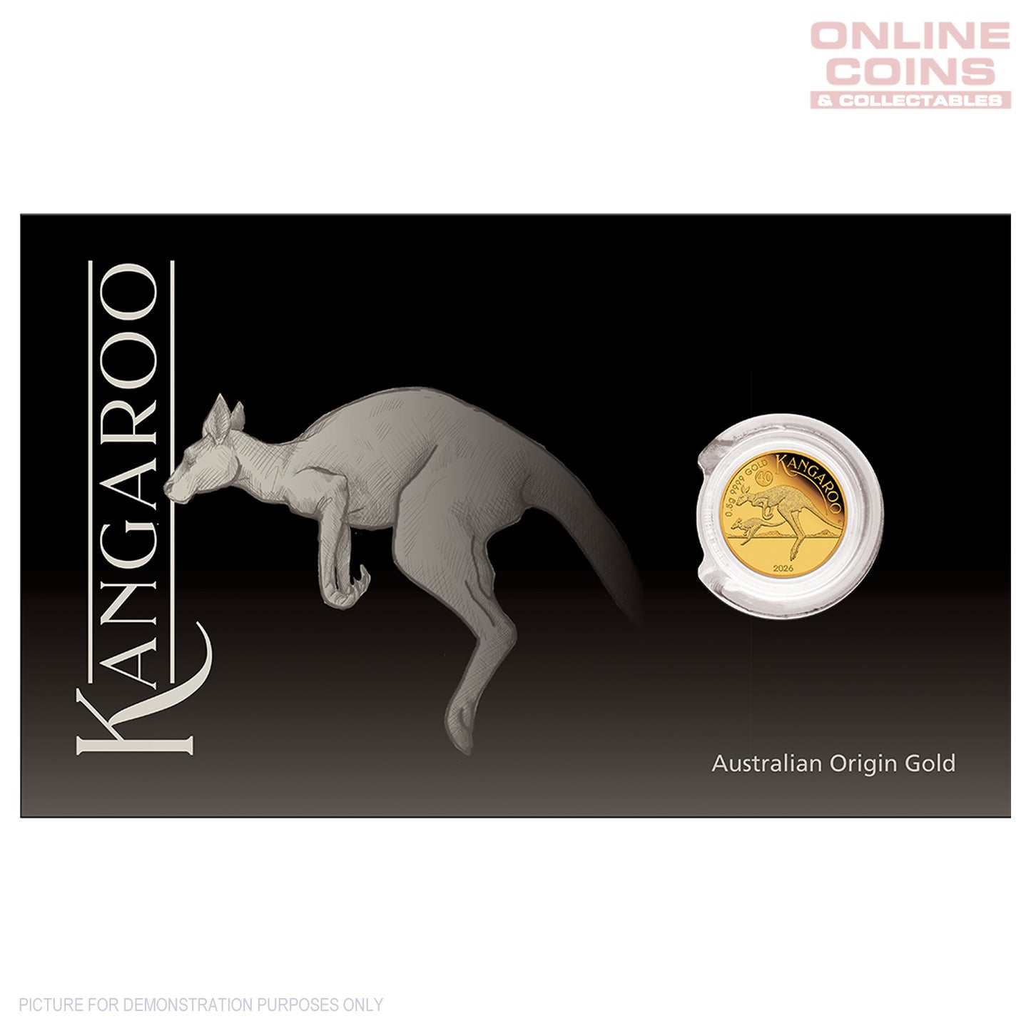 2026 Perth Mint 0.5g Gold Proof Coin in Card - Australian Kangaroo Mini Roo