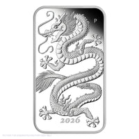 2026 Perth Mint 1oz Silver Proof Rectangular Coin - Dragon