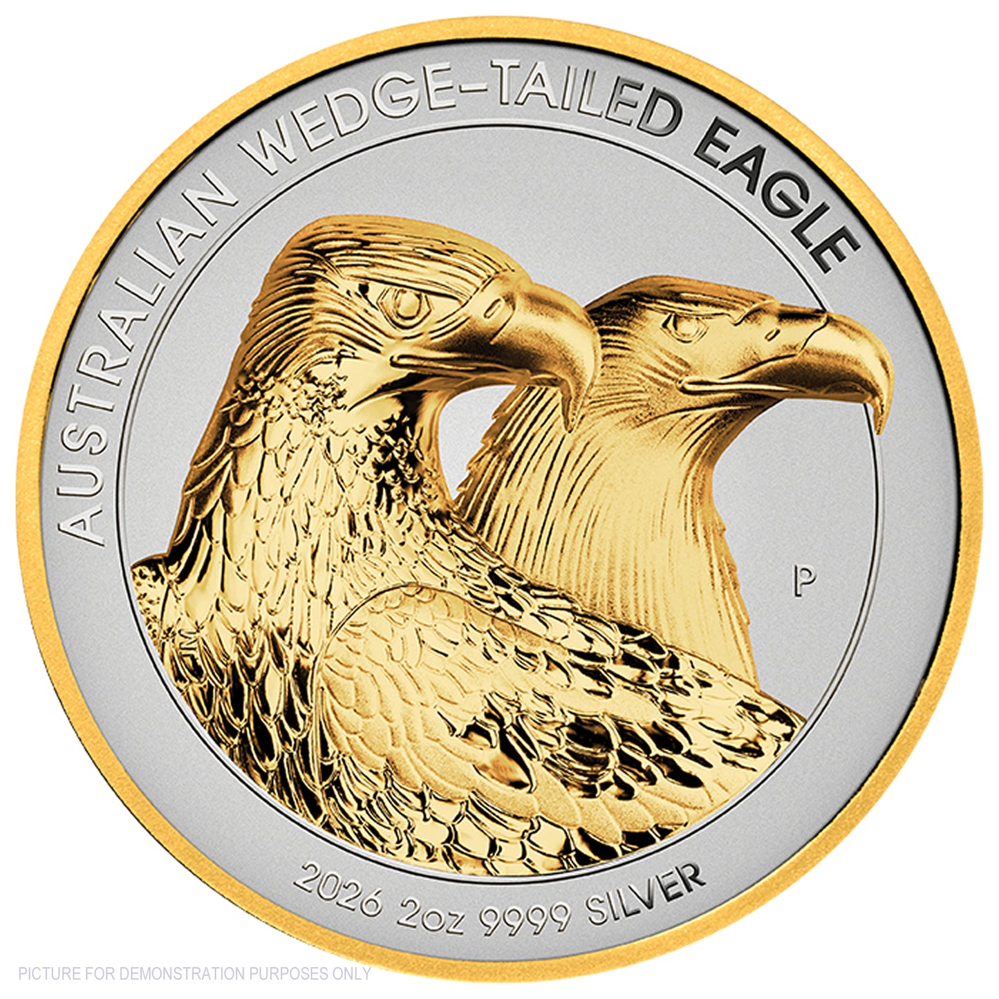 2026 Perth Mint 2oz Silver Enhanced Reverse Proof Ultra High Relief Gilded Coin - Australian Wedge-Tailed Eagle