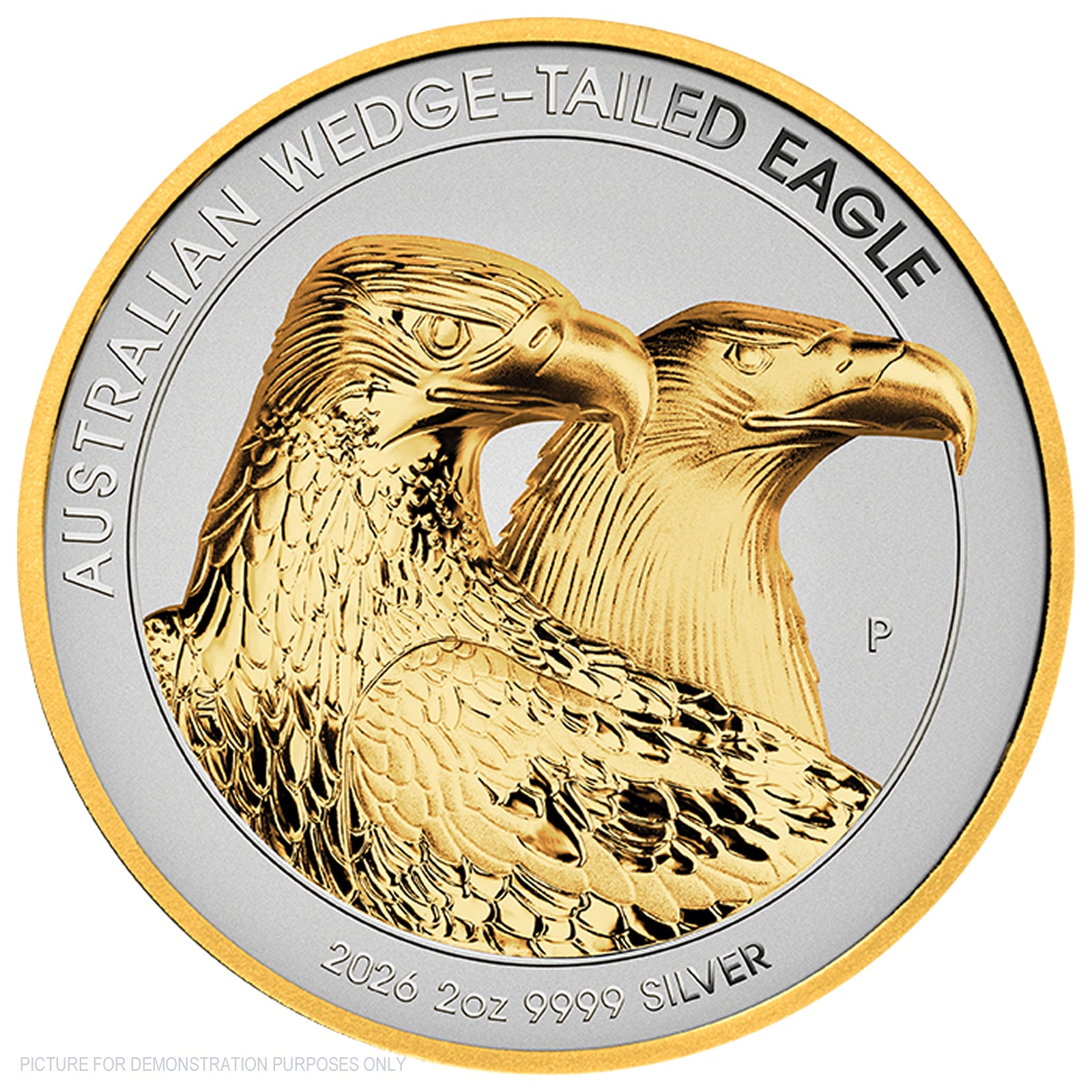 2026 Perth Mint 2oz Silver Enhanced Reverse Proof Ultra High Relief Gilded Coin - Australian Wedge-Tailed Eagle