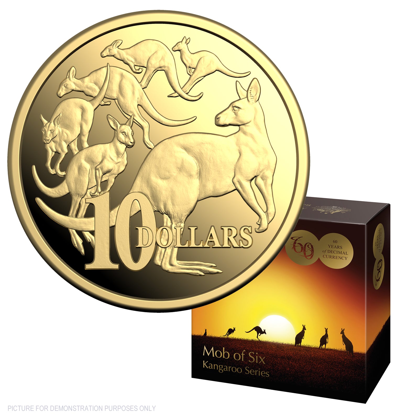 2026 RAM $10 1/10oz Gold Proof Coin - Kangaroos Series - Mob of Six