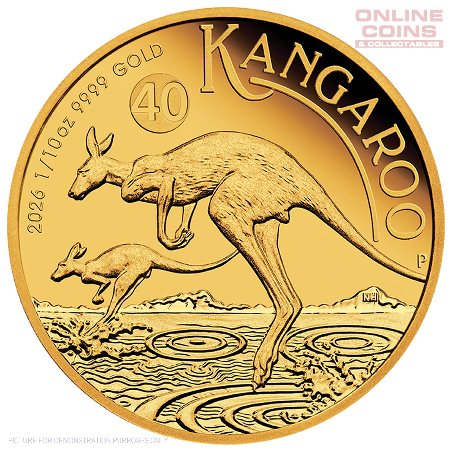 2026 Perth Mint Australian Kangaroo 1/10oz 99.99% Gold Proof Coin