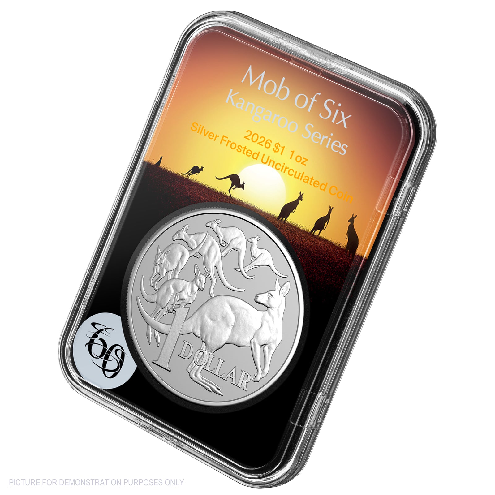 2026 RAM $1 1oz Fine Silver Frosted Uncirculated Coin in Slab - Kangaroo Series