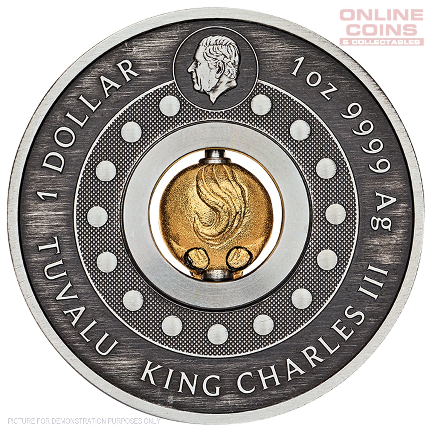 2026 Perth Mint Year of the Horse Rotating Bead Silver Antiqued Coin
