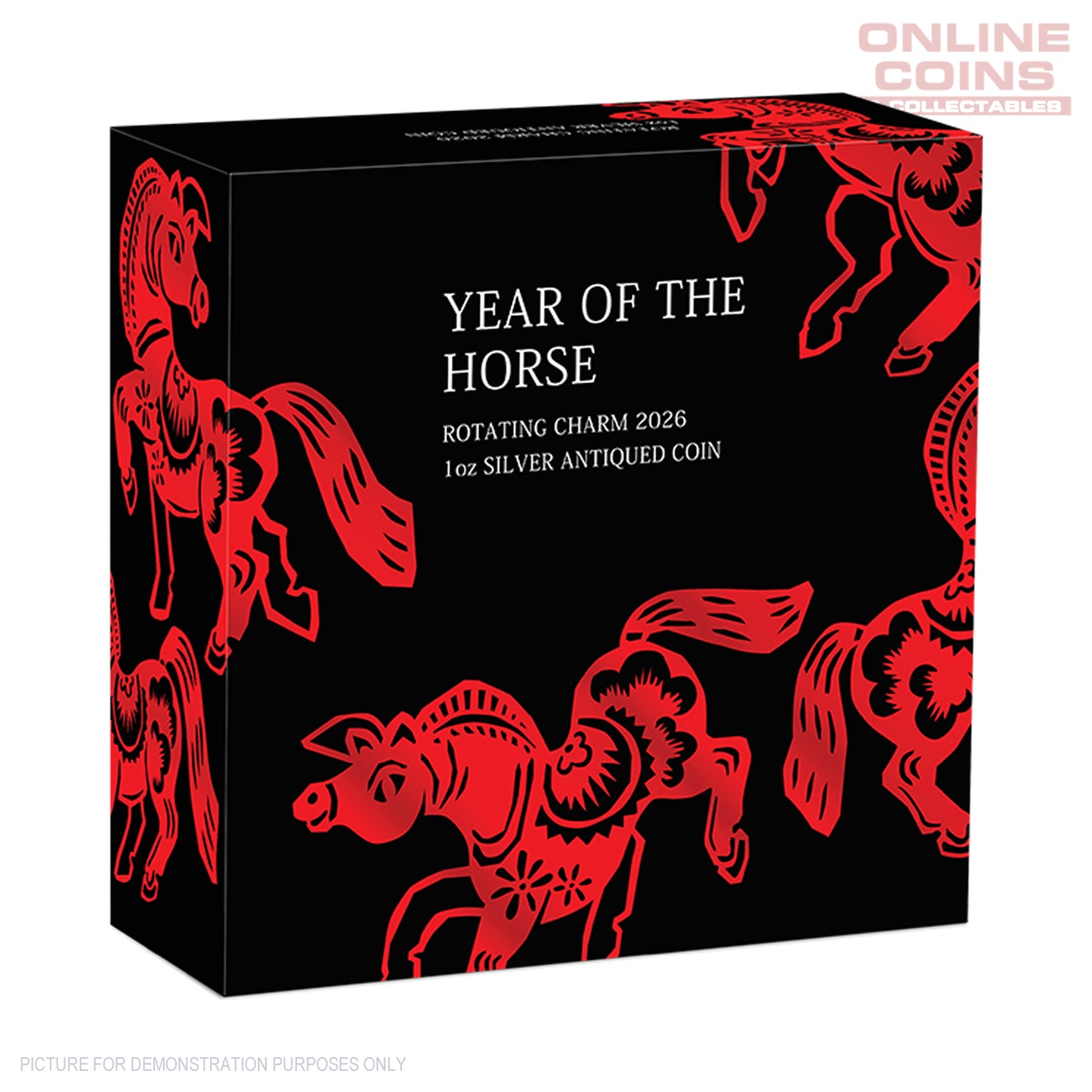 2026 Perth Mint Year of the Horse Rotating Bead Silver Antiqued Coin