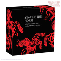 2026 Perth Mint Year of the Horse Rotating Bead Silver Antiqued Coin