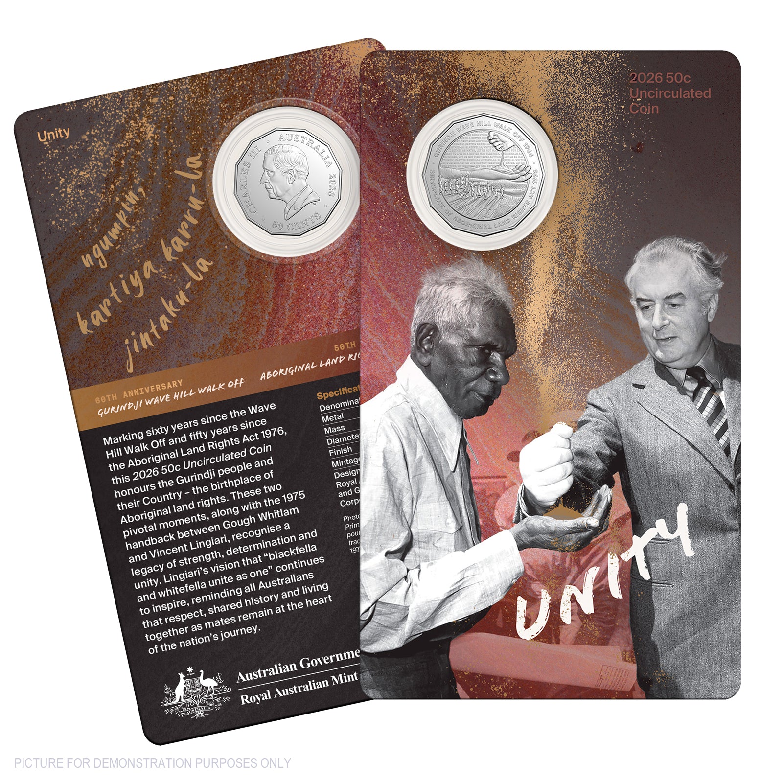 2026 RAM 50c Uncirculated Coin - Wave Hill Walk Off & Aboriginal Land Rights 50th