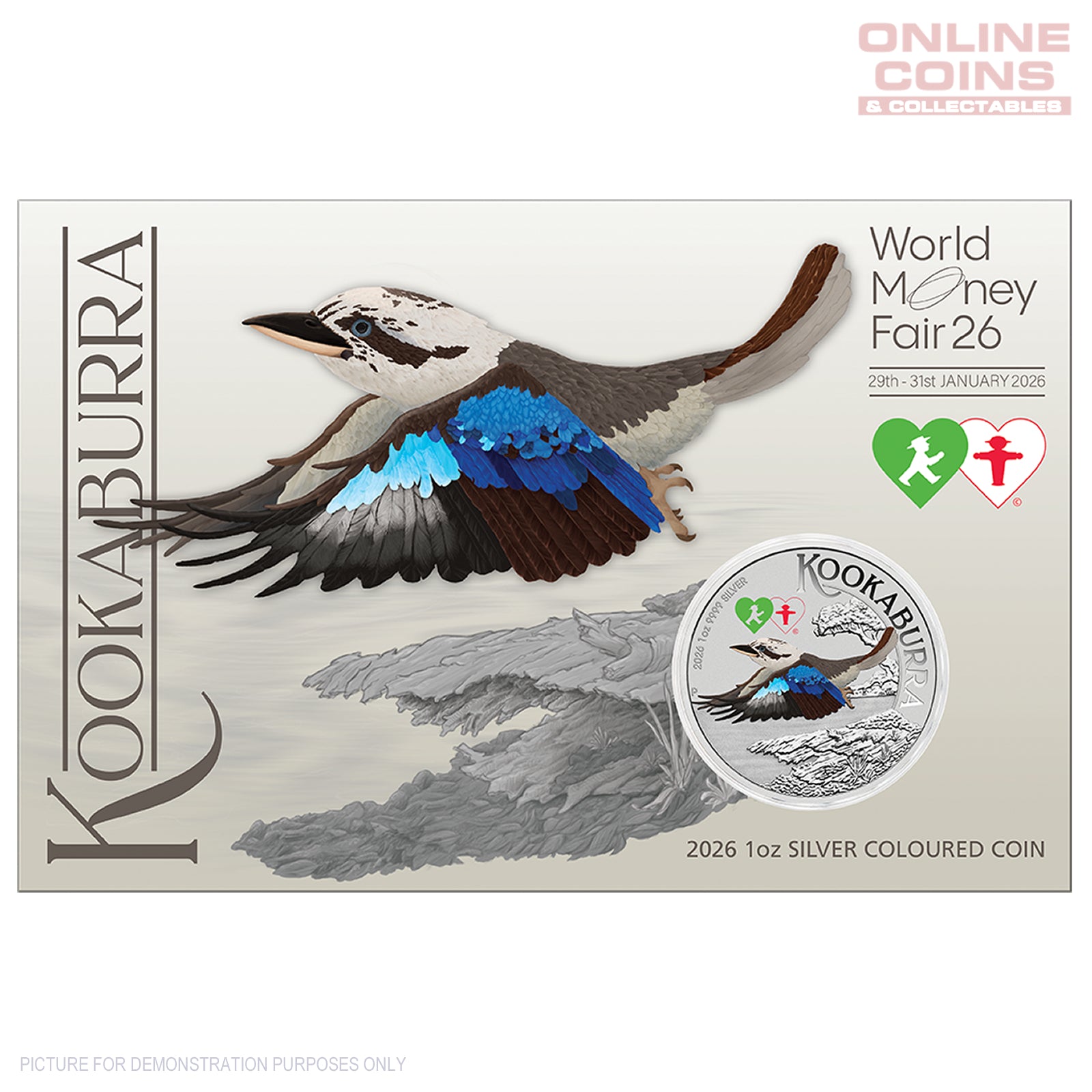 2026 Perth Mint WMF Australian Kookaburra 1oz Silver Coloured Coin with Double Ampelmann Privy