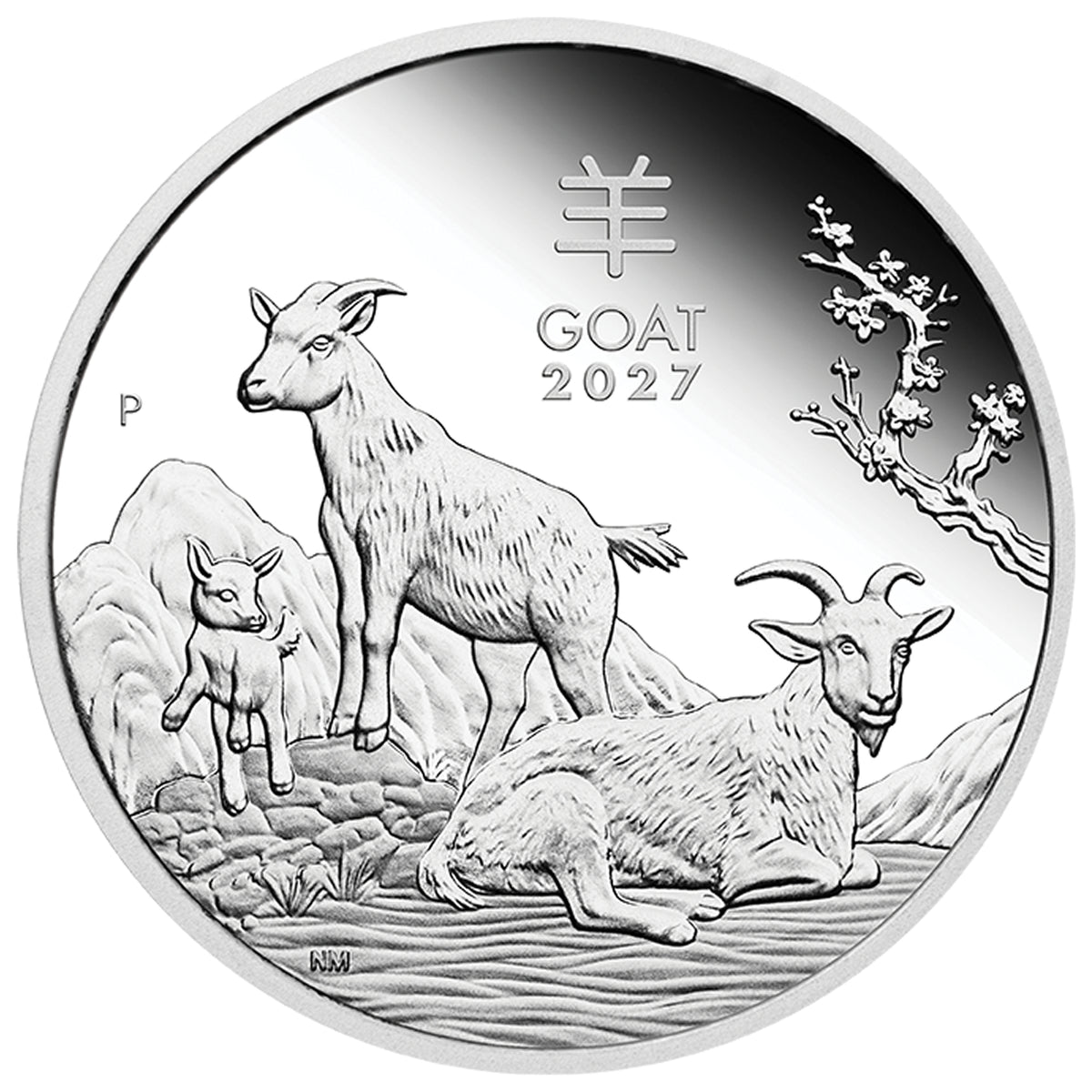 Perth Mint 2027 Year of the Goat 1/2oz Silver Proof Coin AUSTRALIAN LUNAR SERIES III