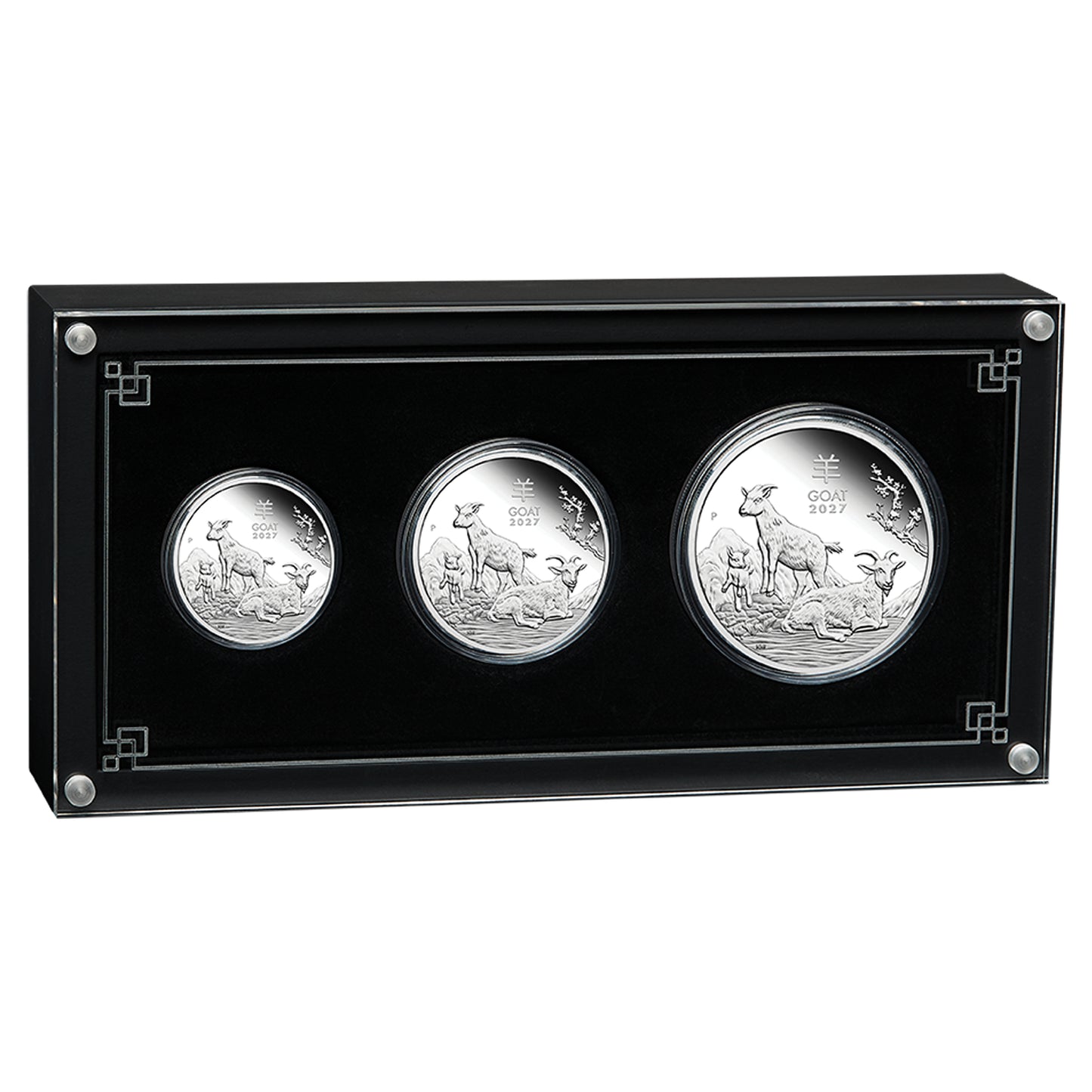 Perth Mint 2027 Year of the Goat Silver Proof Three-Coin Set AUSTRALIAN LUNAR SERIES III