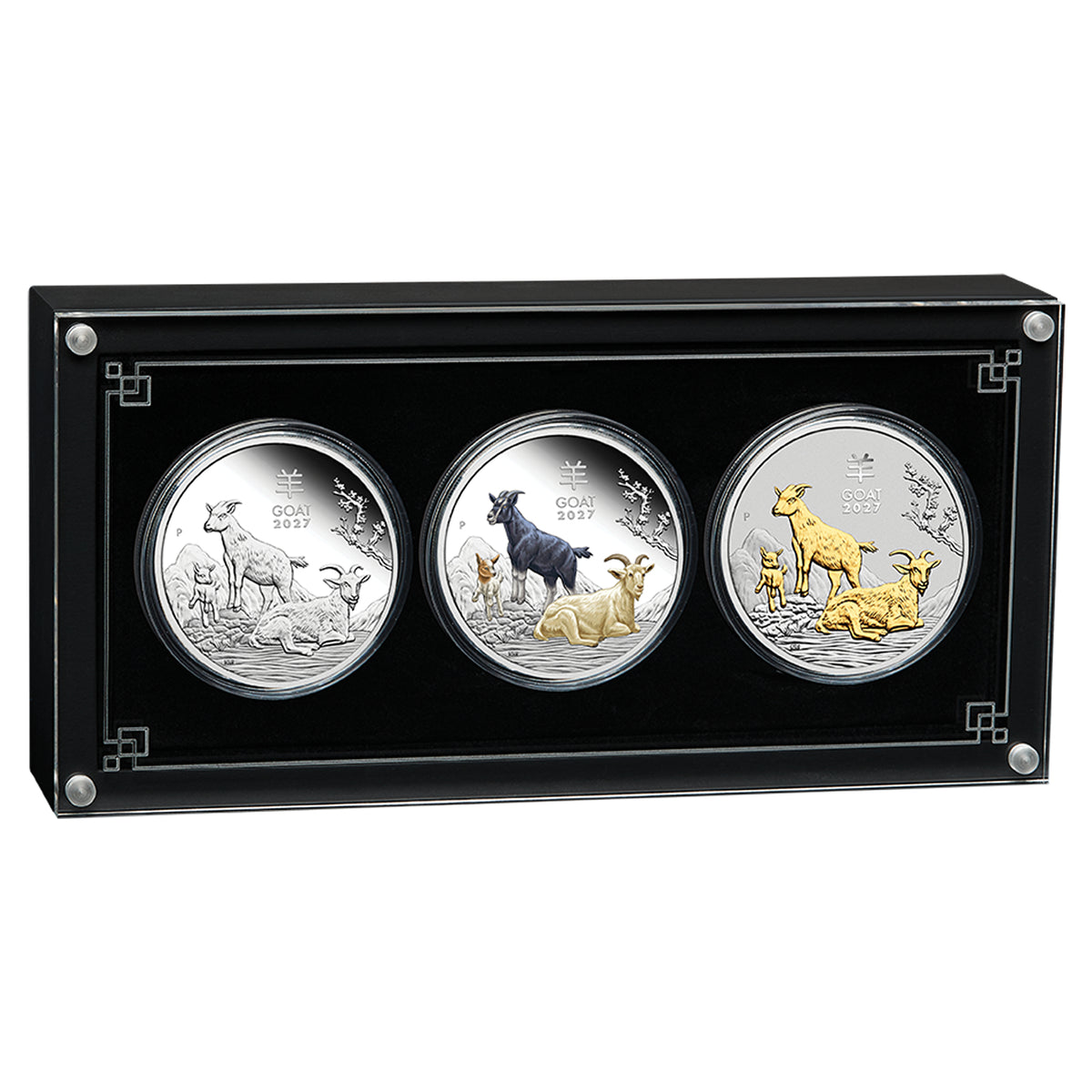 Perth Mint 2027 Year of the Goat 1oz Silver Trio Set AUSTRALIAN LUNAR SERIES III