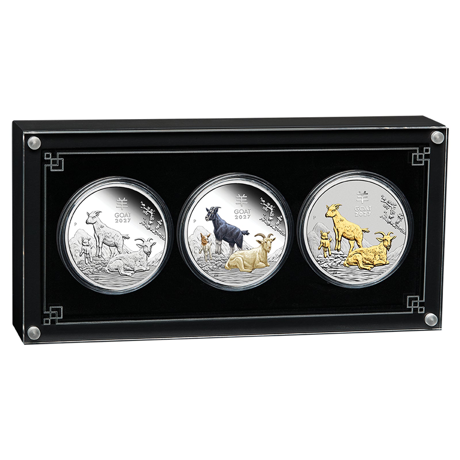 Perth Mint 2027 Year of the Goat 1oz Silver Trio Set AUSTRALIAN LUNAR SERIES III