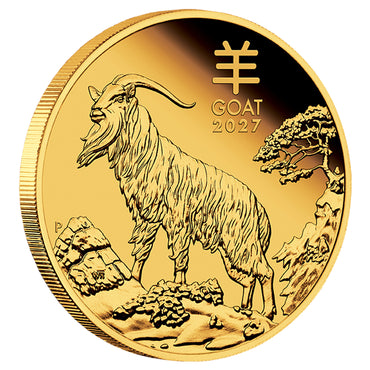 Perth Mint 2027 Year of the Goat 1/10oz Gold Proof Coin AUSTRALIAN LUNAR SERIES III