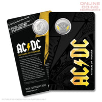 2018 Royal Australian Mint - AC/DC 45 Years of Thunder - Uncirculated 50c Carded Coin