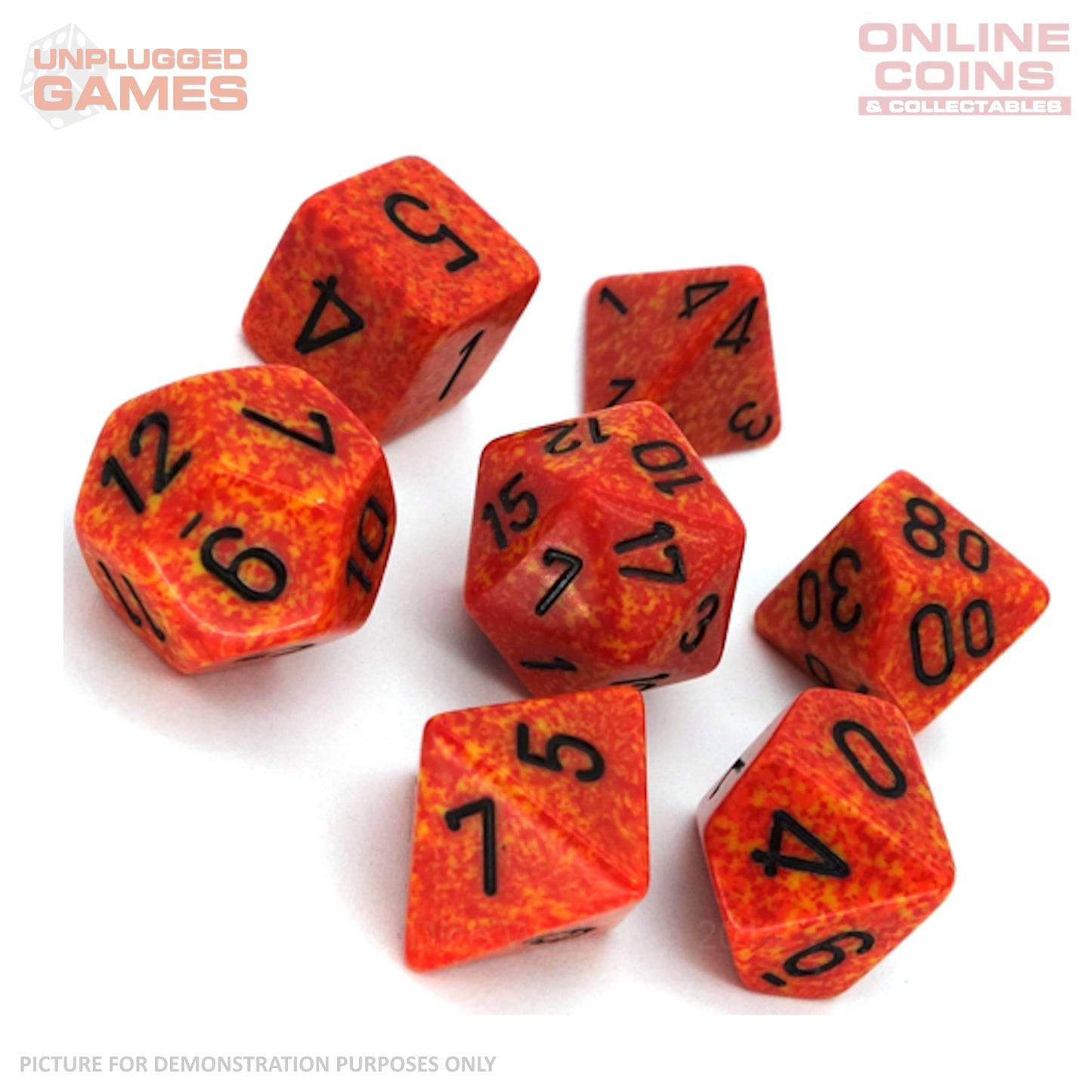 CHESSEX 7-Die Set - Speckled Fire