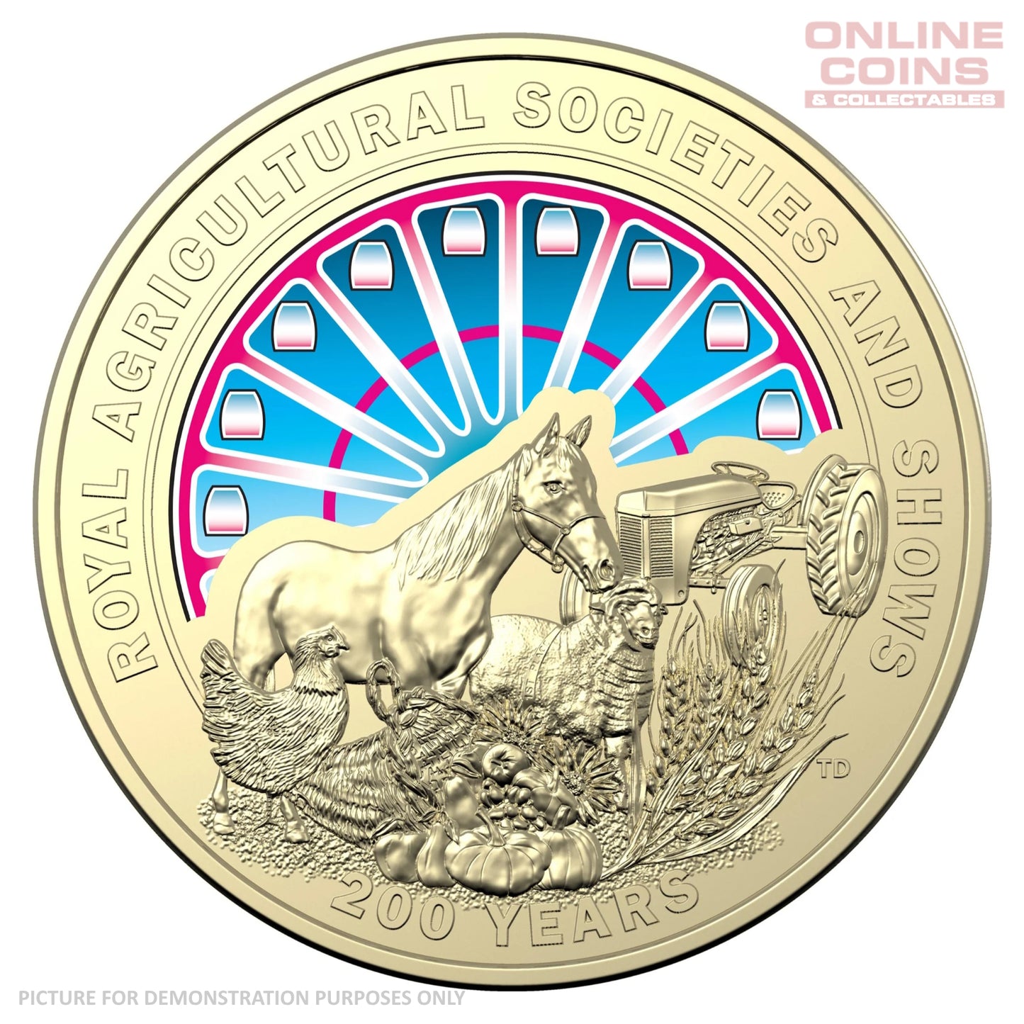 2022 $1 AlBr Coloured Uncirculated Carded Coin - Bicentenary of Royal Agricultural Society