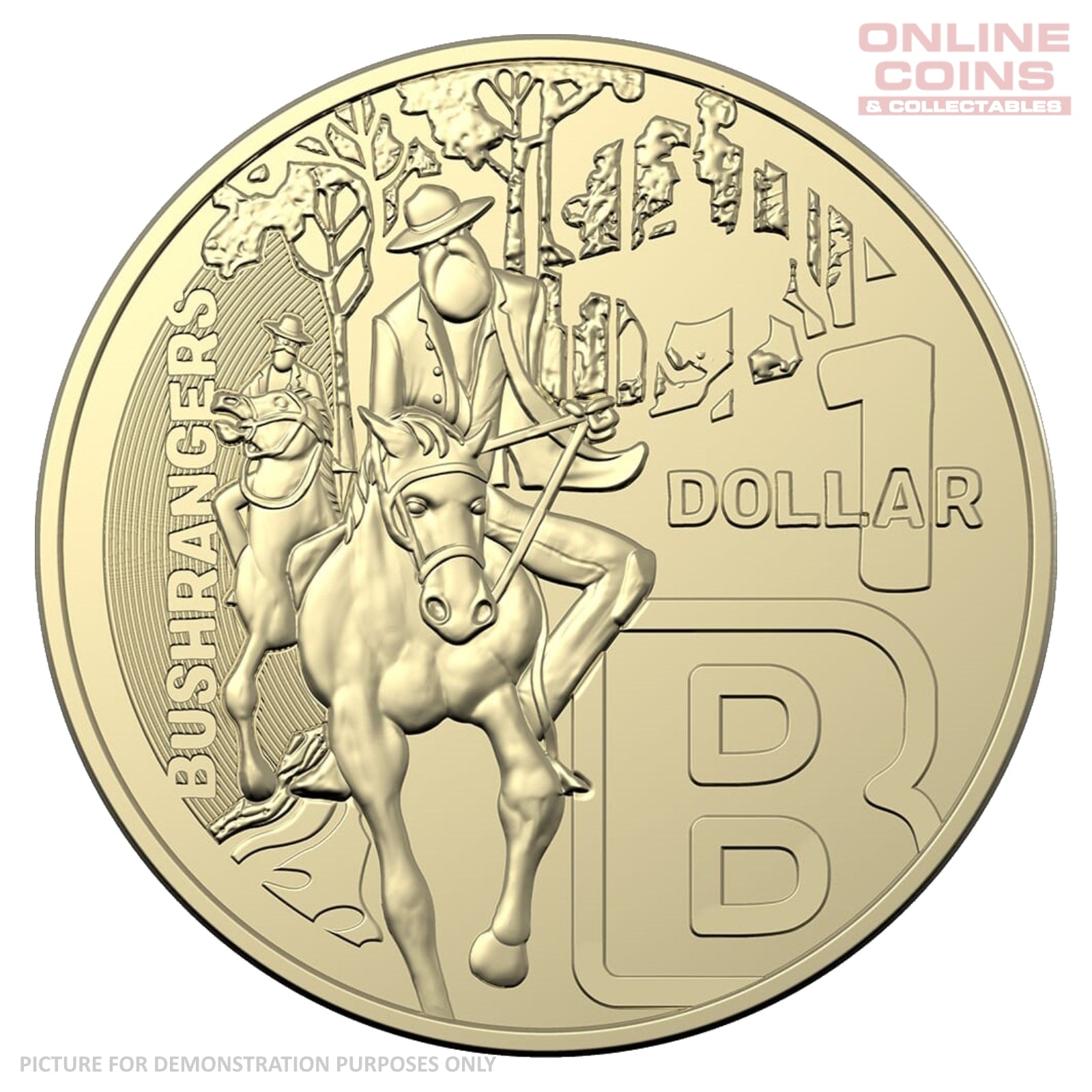 2022 Australian $1 Coin Hunt 3 B Bushrangers - Uncirculated Loose Coin From Security Bag