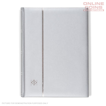 Lighthouse A4 COMFORT Stockbook 64 Page Padded Cover Chamois Pages - SILVER