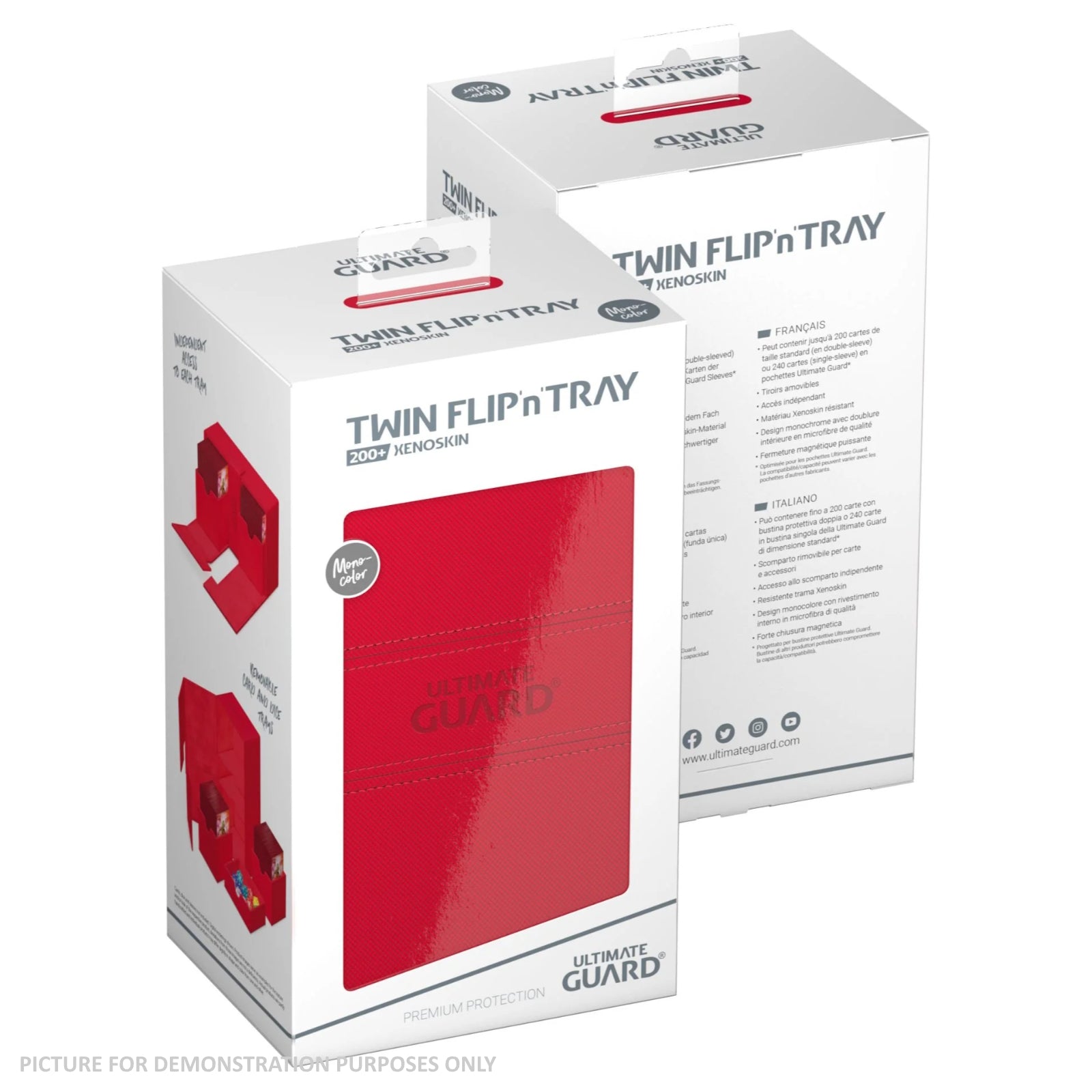 Ultimate Guard Twin Flip'n'Tray Xenoskin 200+ Monocolour RED