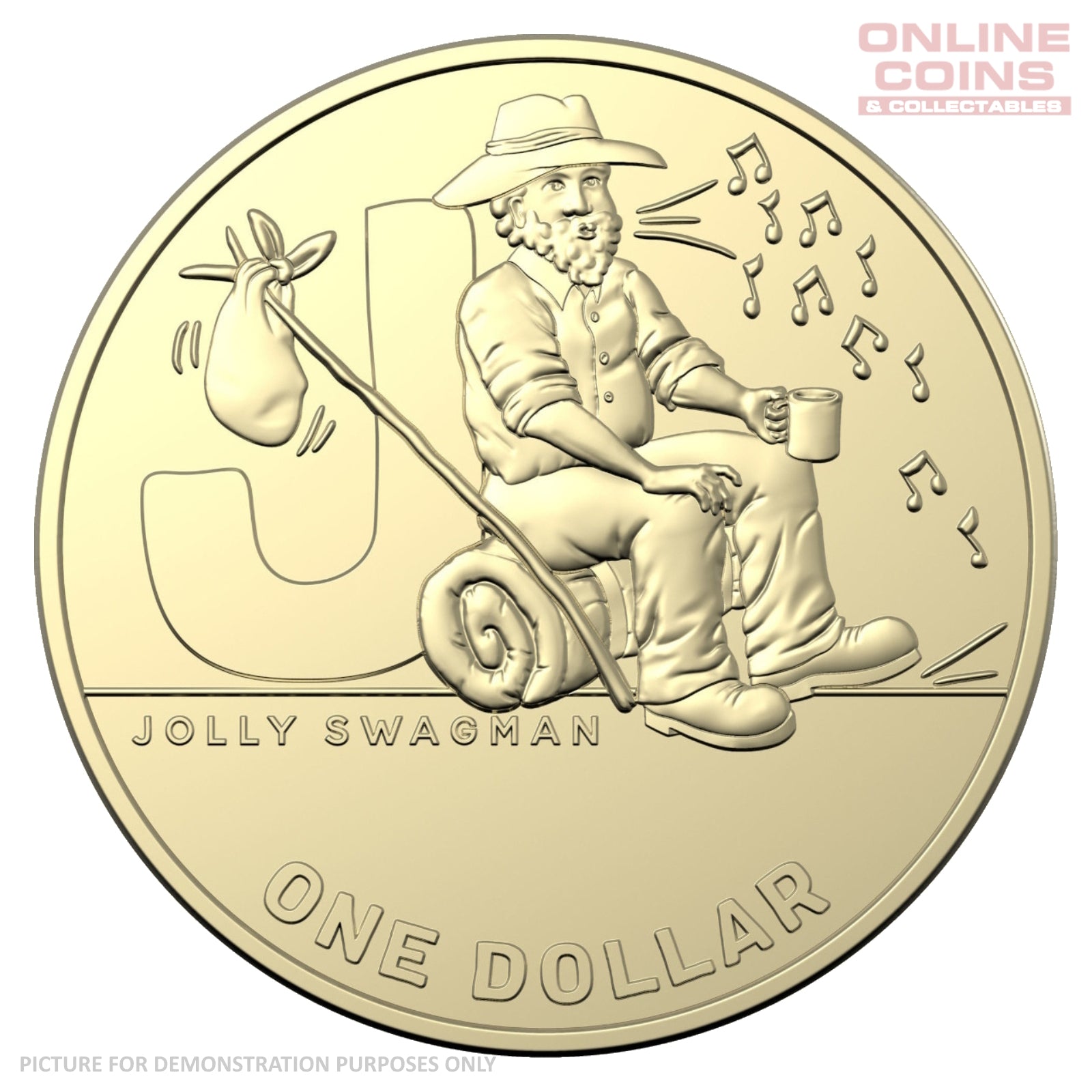 2021 Australian $1 Coin Hunt 2 J Jolly Swagman - Uncirculated Loose Coin From Security Bag