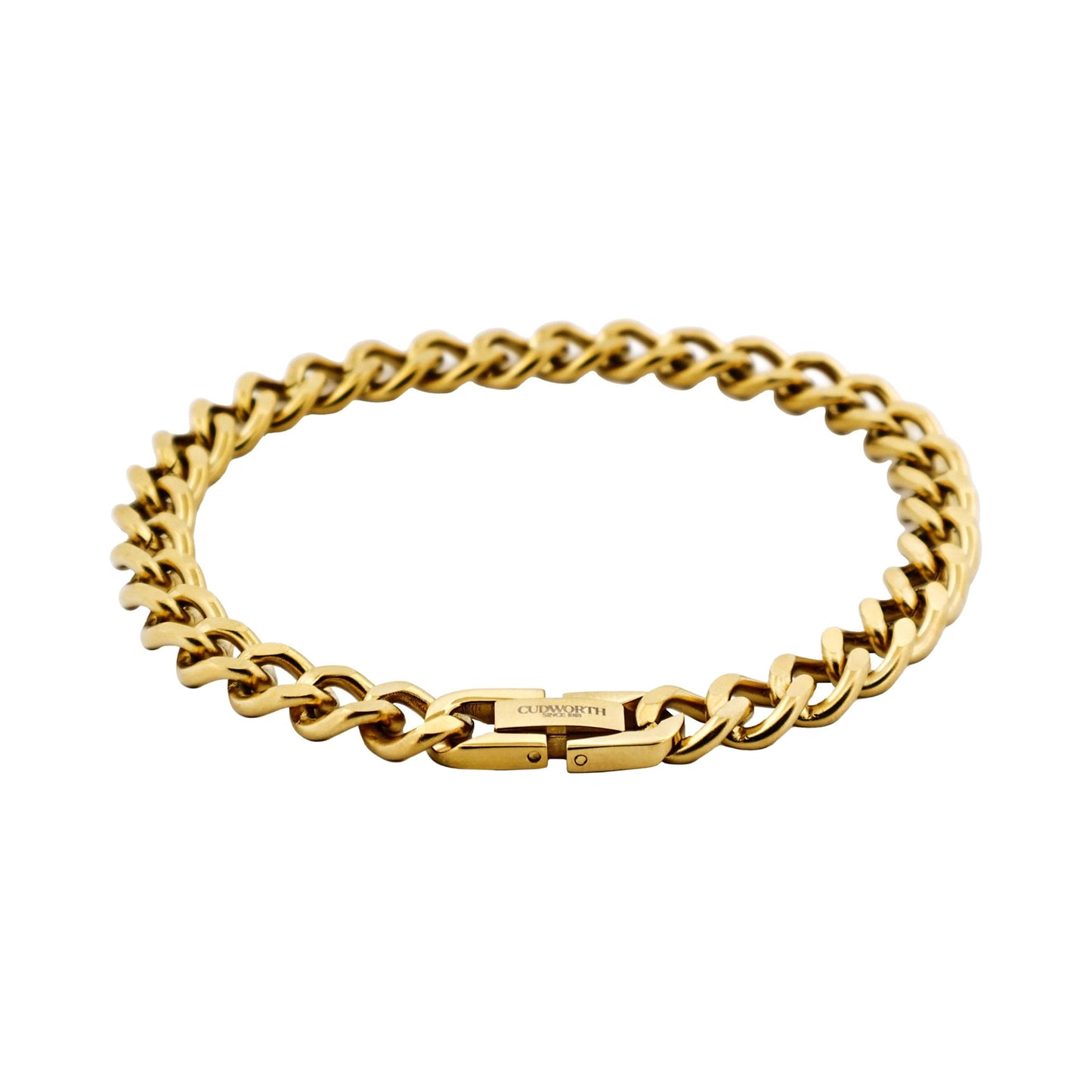 Cudworth Ion Plated Polished 14k Gold Stainless Steel Classic Curb-Link Chain Bracelet