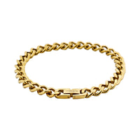 Cudworth Ion Plated Polished 14k Gold Stainless Steel Classic Curb-Link Chain Bracelet