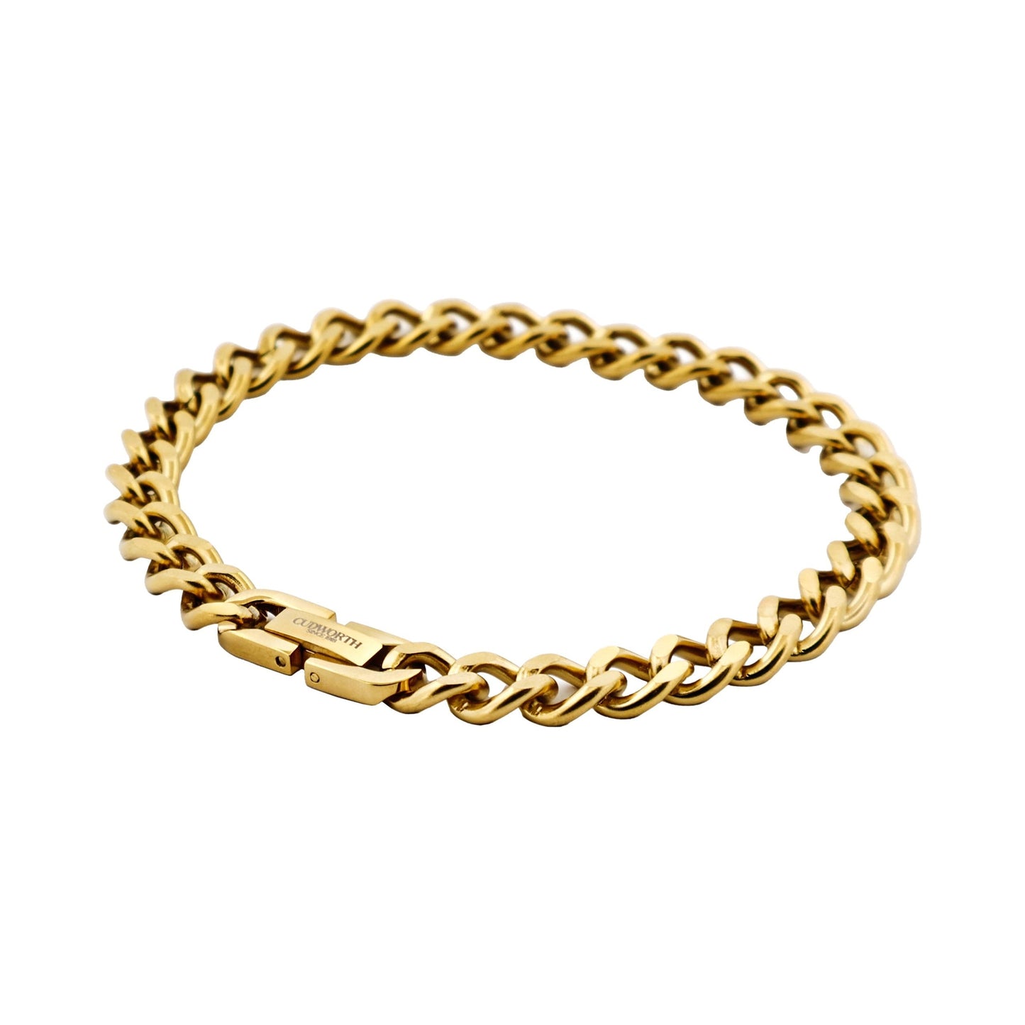 Cudworth Ion Plated Polished 14k Gold Stainless Steel Classic Curb-Link Chain Bracelet