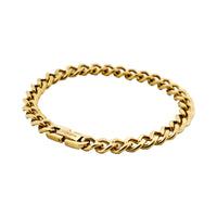 Cudworth Ion Plated Polished 14k Gold Stainless Steel Classic Curb-Link Chain Bracelet