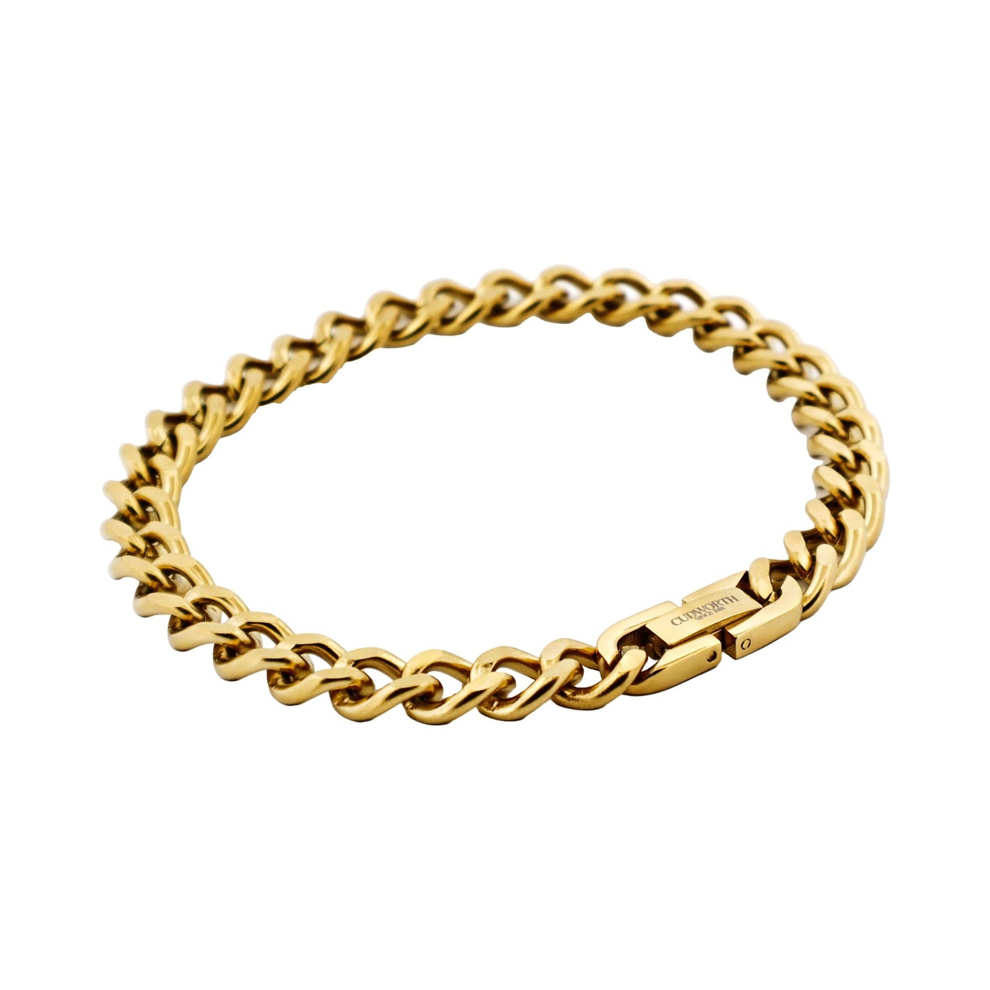 Cudworth Ion Plated Polished 14k Gold Stainless Steel Classic Curb-Link Chain Bracelet