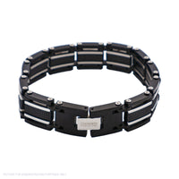 Cudworth Stainless Steel & Ion Plated Black Link Bracelet