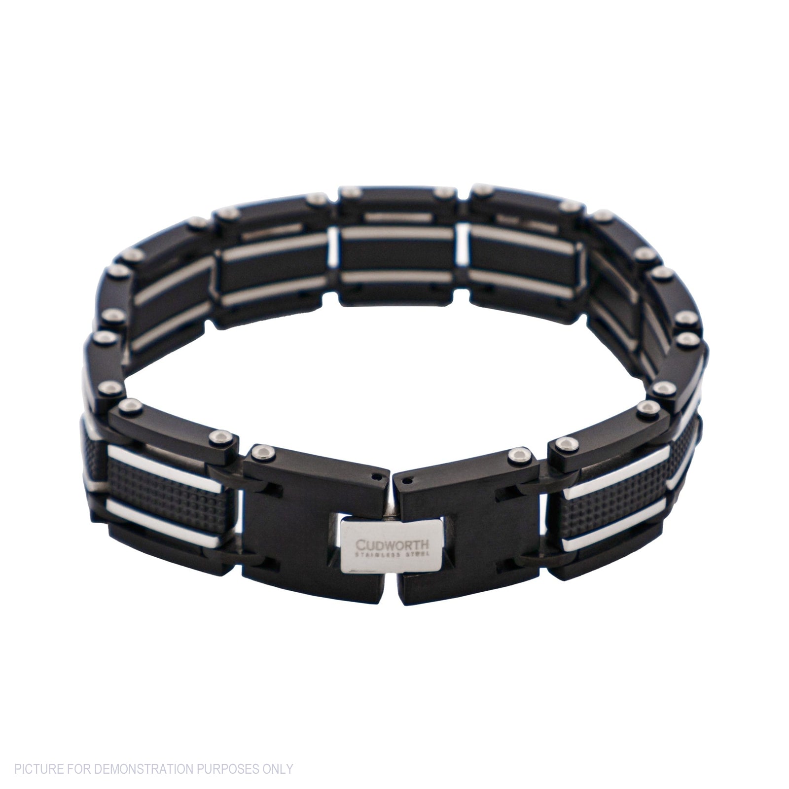 Cudworth Stainless Steel & Ion Plated Black Link Bracelet