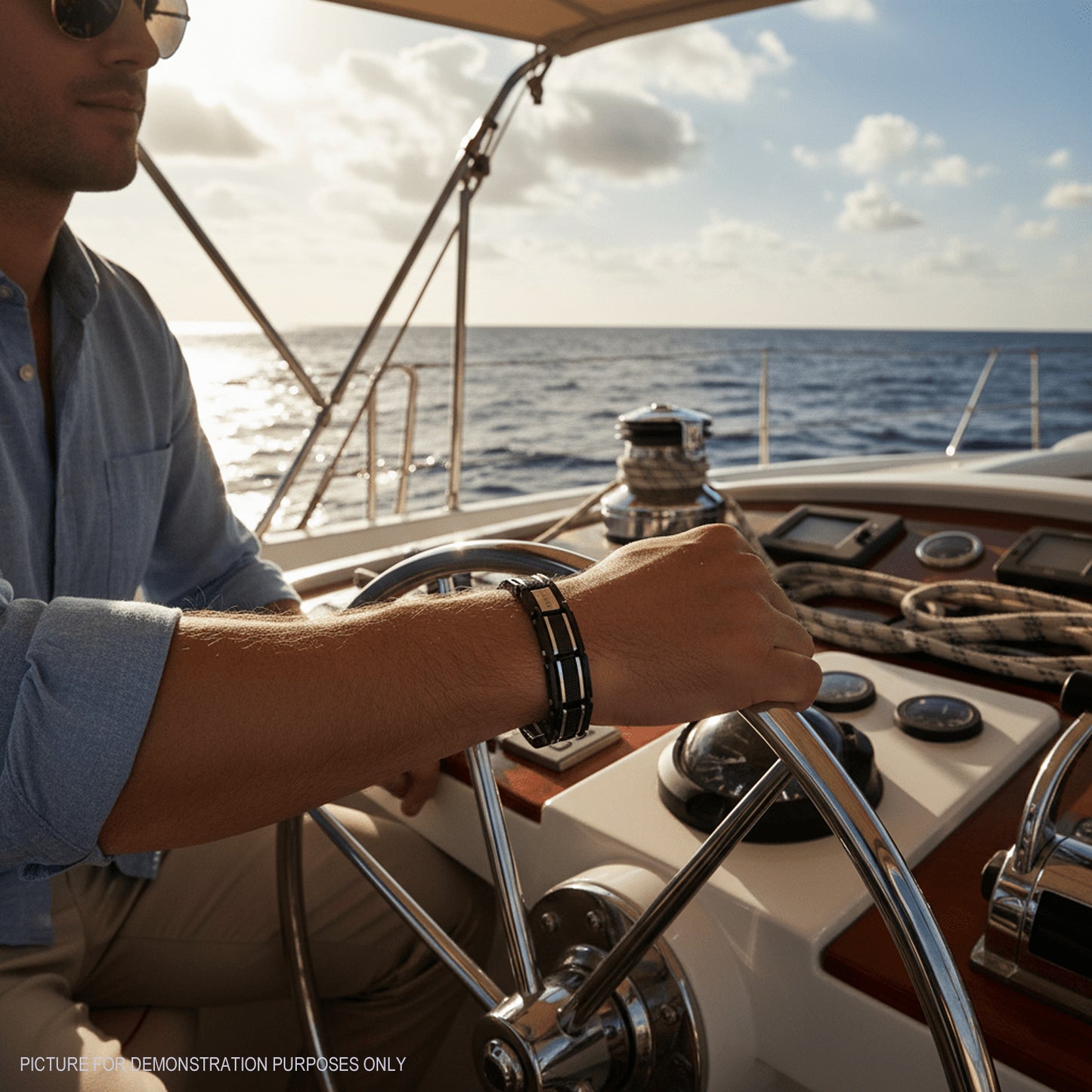 Cudworth Stainless Steel & Ion Plated Black Link Bracelet