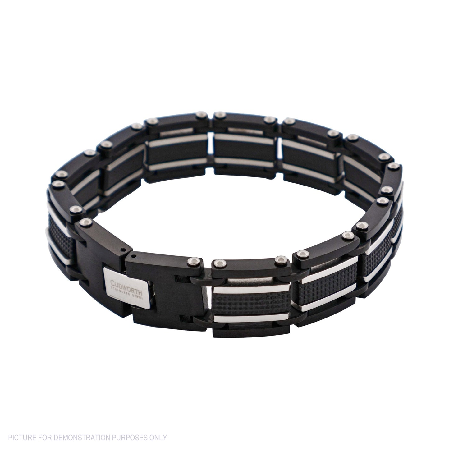 Cudworth Stainless Steel & Ion Plated Black Link Bracelet