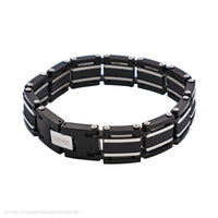 Cudworth Stainless Steel & Ion Plated Black Link Bracelet