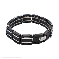 Cudworth Stainless Steel & Ion Plated Black Link Bracelet