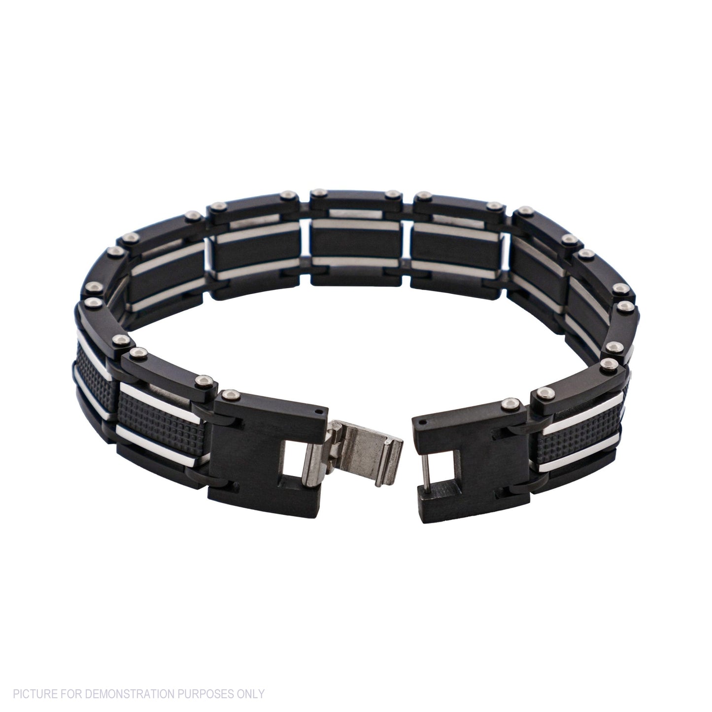 Cudworth Stainless Steel & Ion Plated Black Link Bracelet