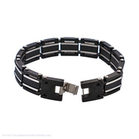 Cudworth Stainless Steel & Ion Plated Black Link Bracelet