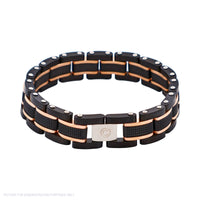 Cudworth Ion Plated Black & Rose Gold Stainless Steel Bracelet